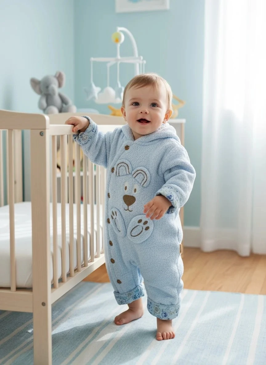 Kuzu Figürlü Erkek Bebek Tulum