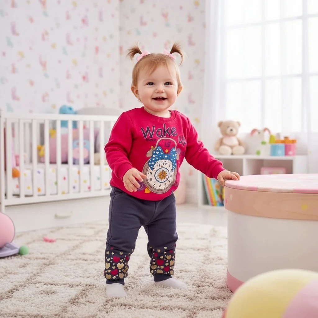 Kalp Desenli Kışlık Kız Çocuk Pijama Takımı