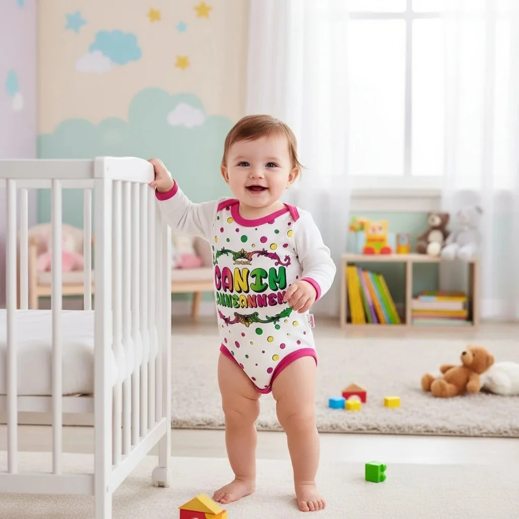 Canım Anneannem Yazılı Uzun Kollu Kız Zıbın