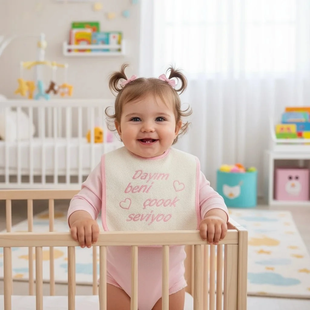 Dayım Beni Çok Seviyor Yazılı Kız Önlük