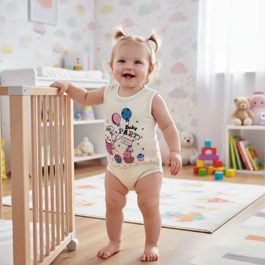 Bebek Parti Yazılı Kız Zıbın