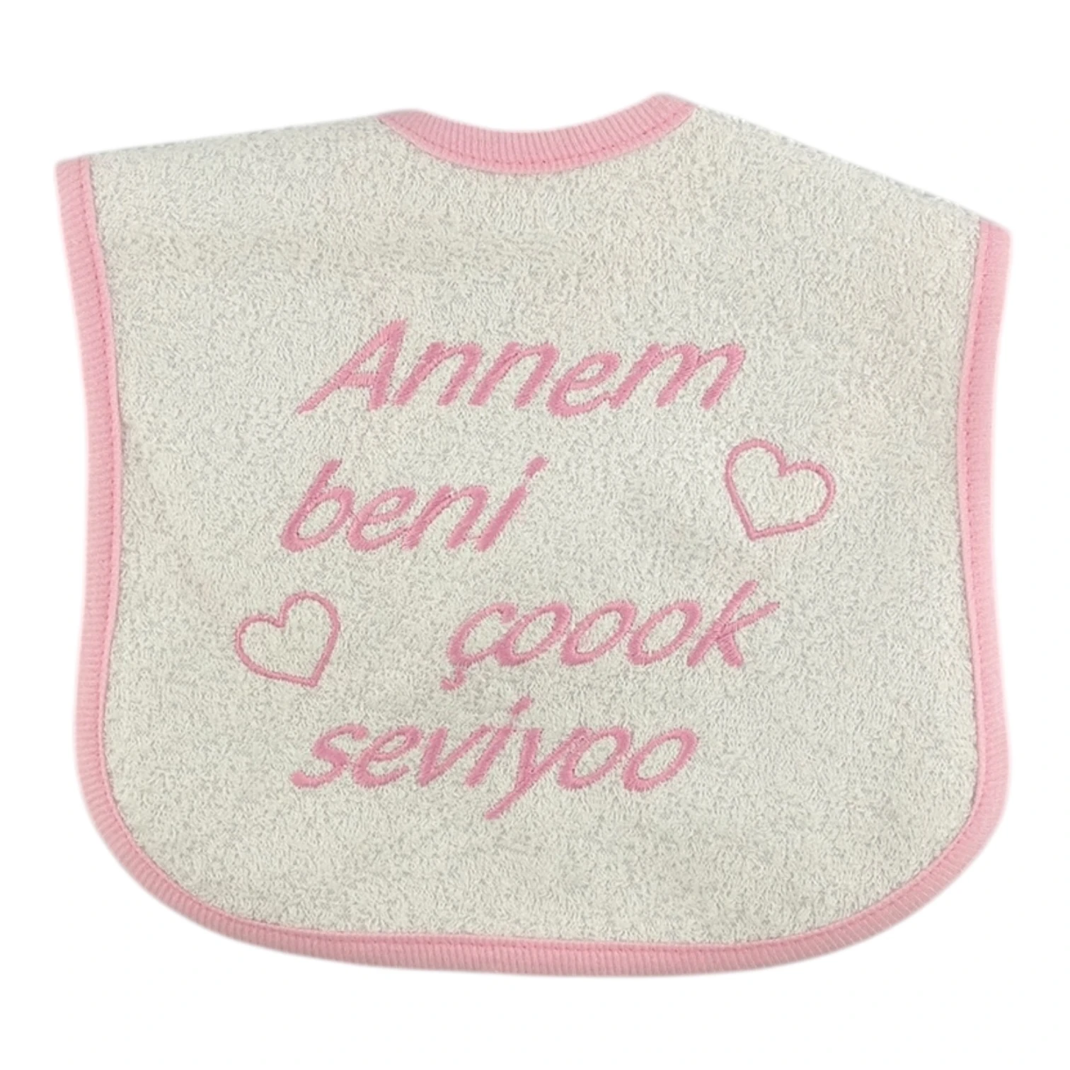 Annem Beni Çok Seviyor Yazılı Kız Önlük