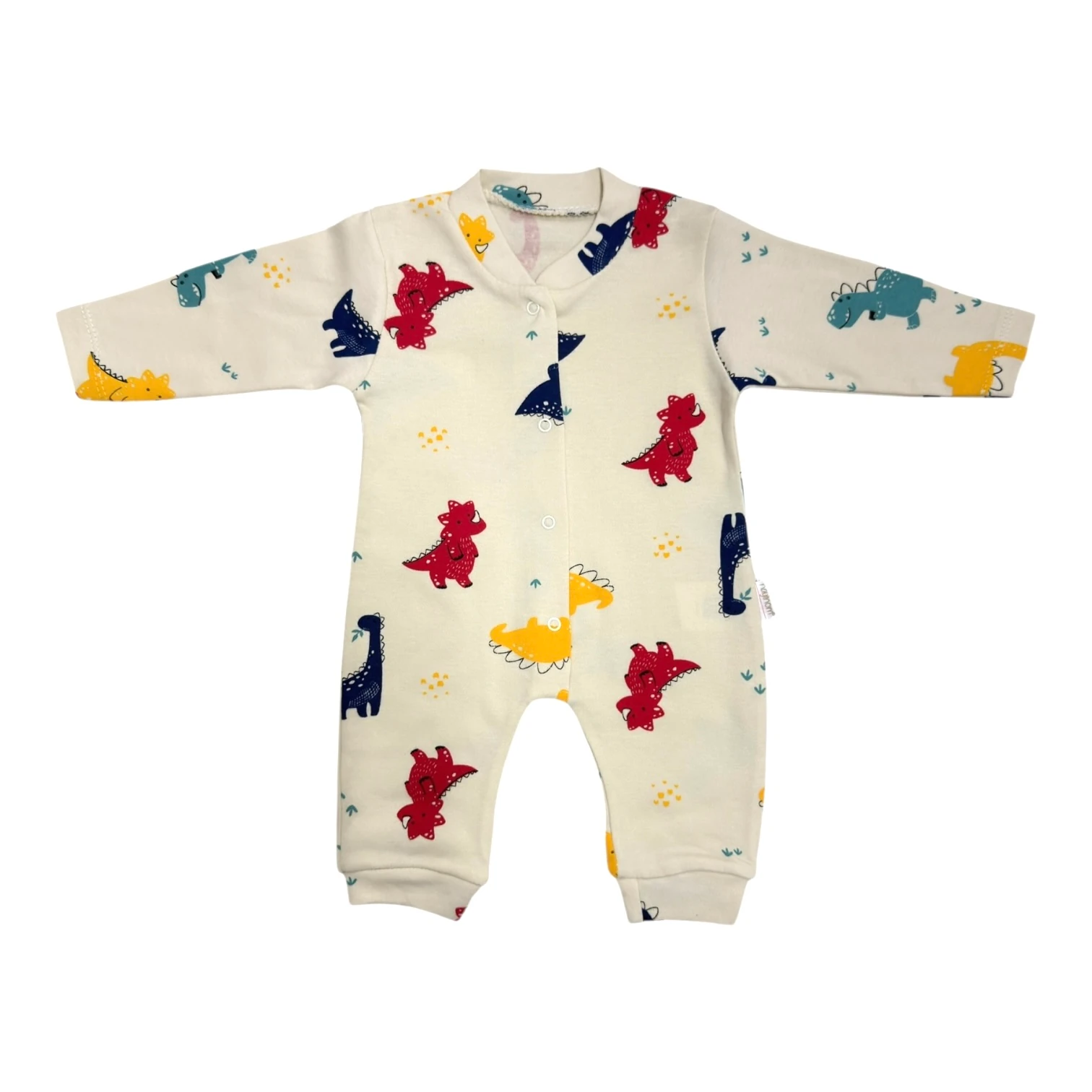 Dinazor Baskılı Uzun Kollu Tulum - Krem