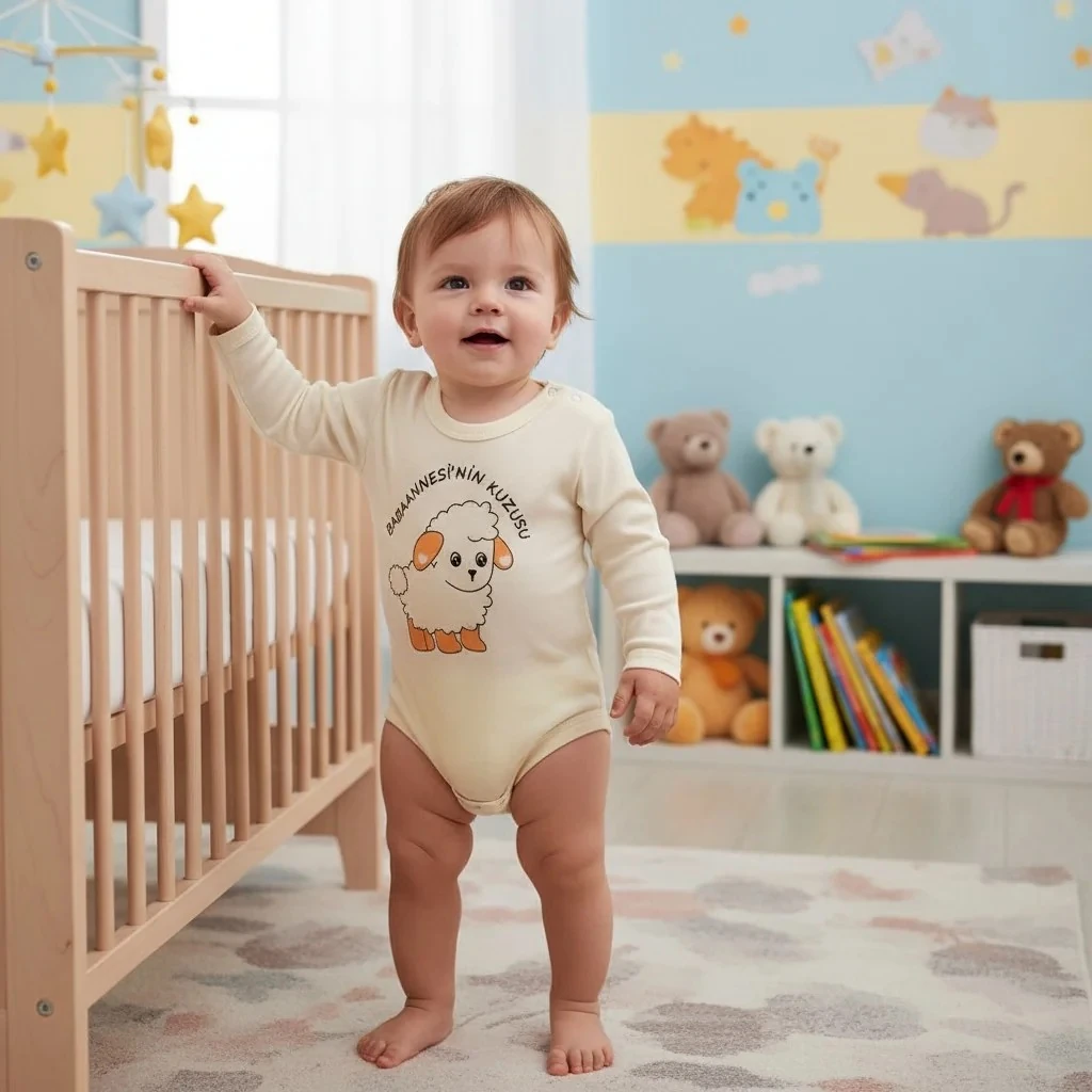 Babaannesinin Kuzusu Yazılı Bebek Zıbın