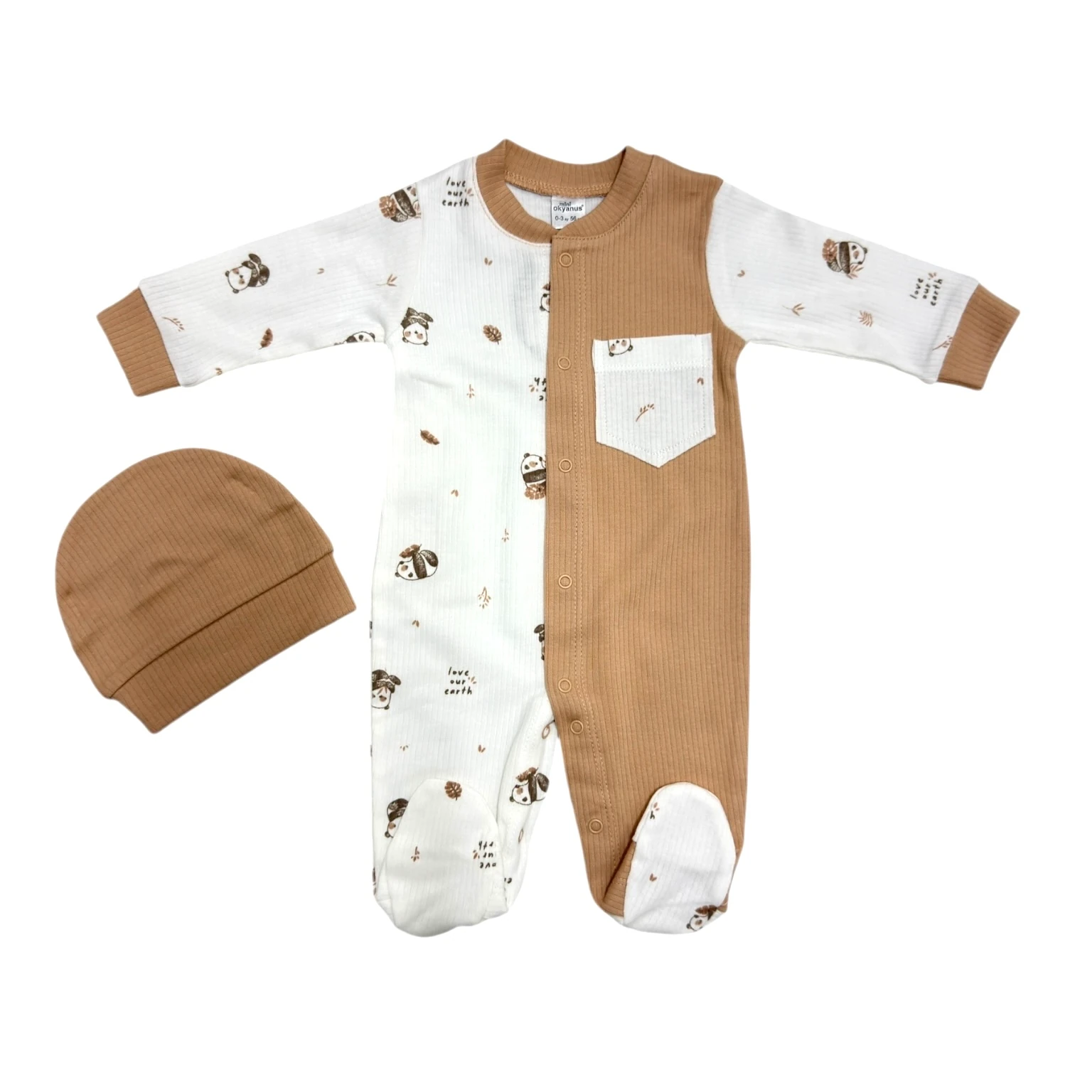 Panda Desen Uzun Kollu Tulum