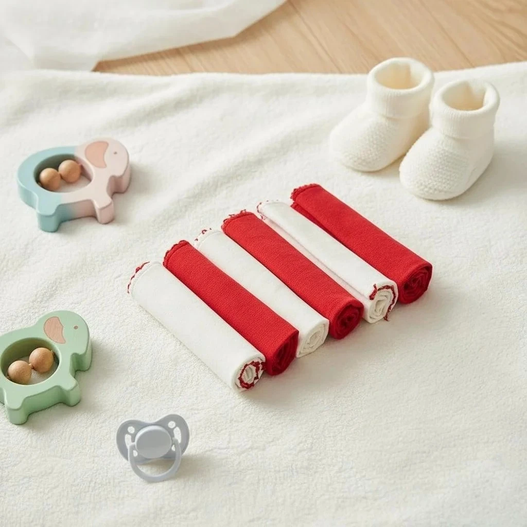 Renkli 6’lı Bebek Mendil Seti