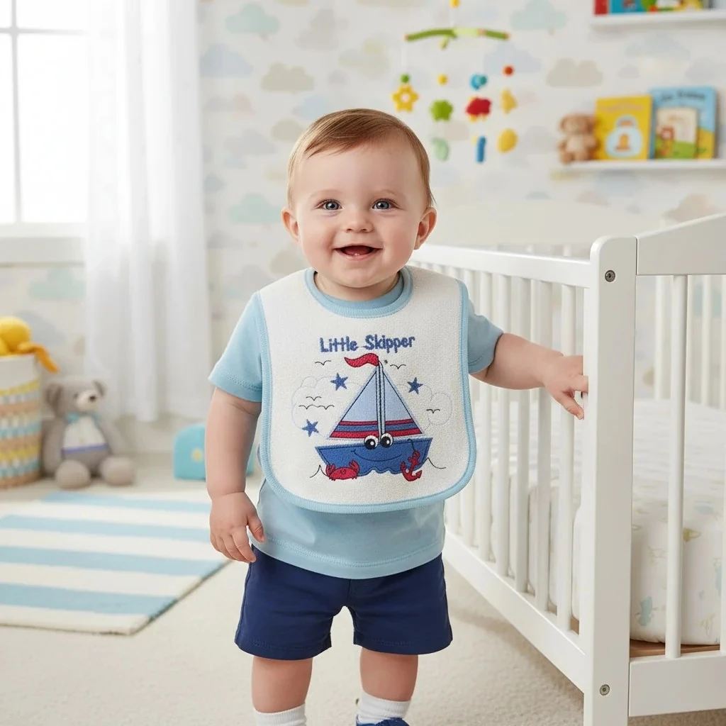 Küçük Kaptan Yazılı Erkek Önlük