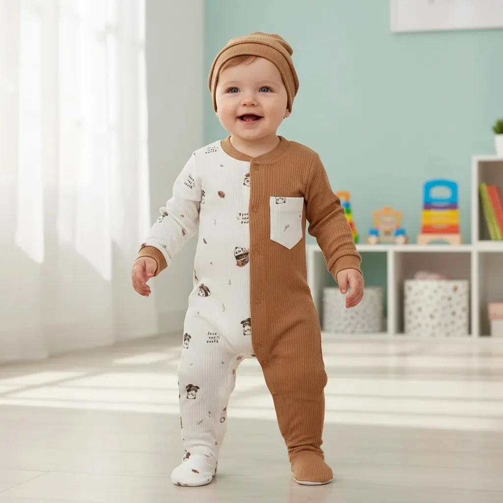 Panda Desen Uzun Kollu Tulum