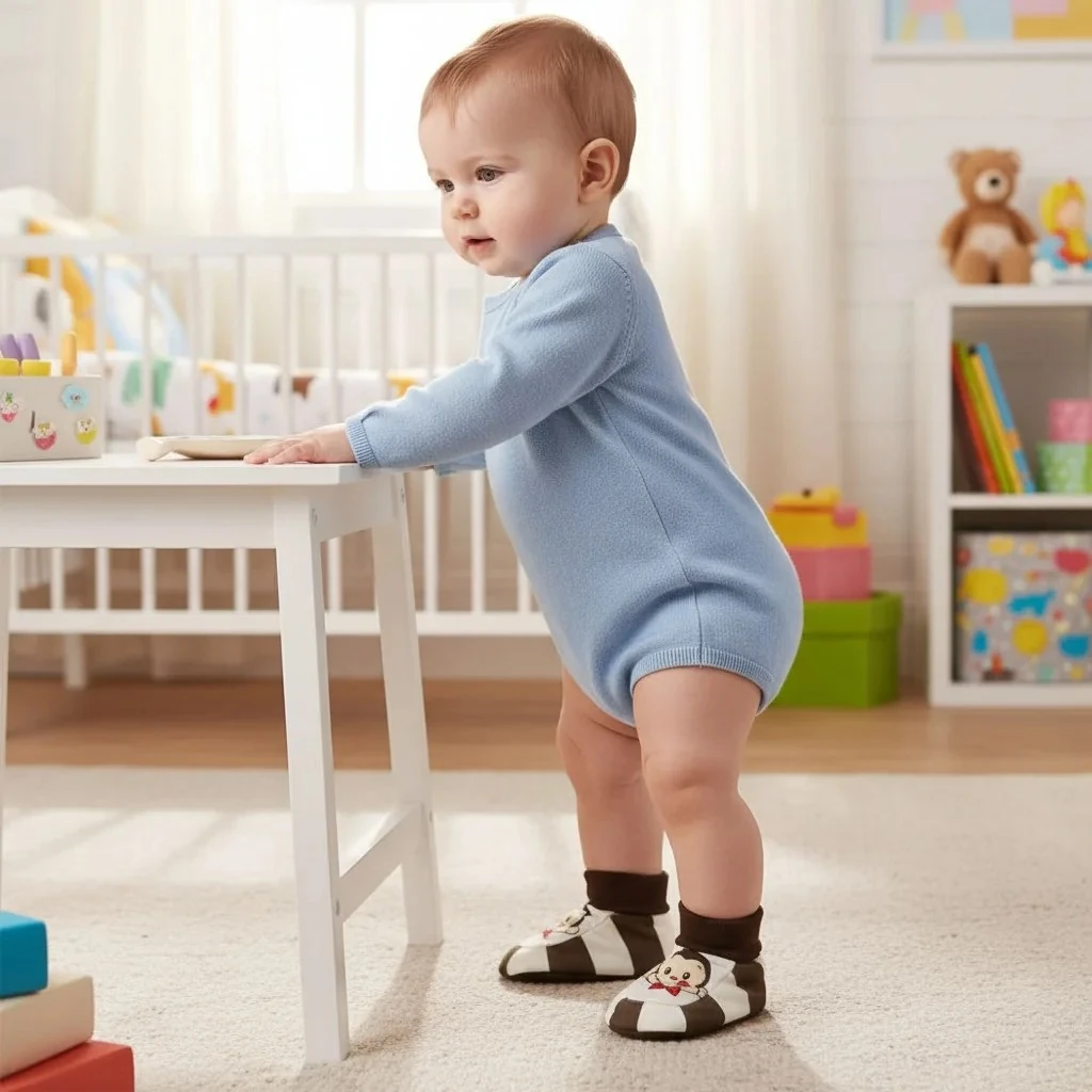 Papyonlu Gülen Surat Bebek Patik