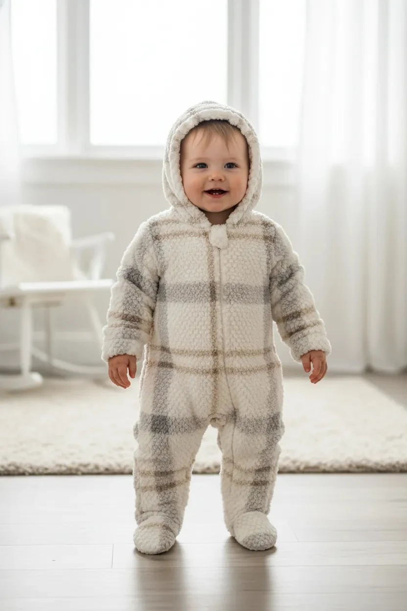 Ekose Desenli Kozmonot Tulum - Kahverengi