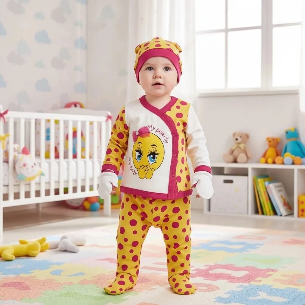 Emoji Baskılı Kız Hastane Çıkışı Seti