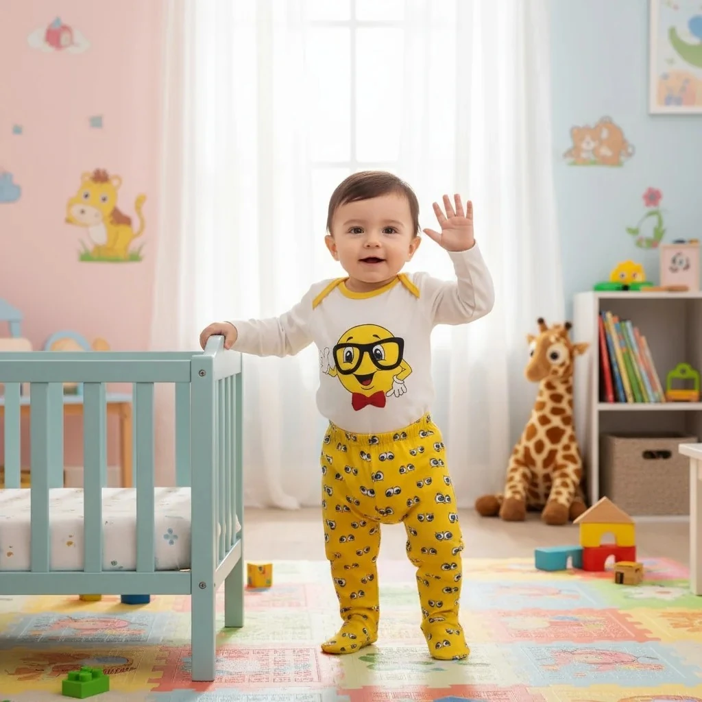 Papyonlu Emoji Baskılı Badili Üçlü Erkek Takım