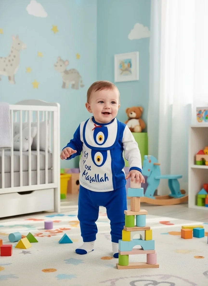 41 Kere Maşallah Mavi Yenidoğan Hastane Çıkışı Seti