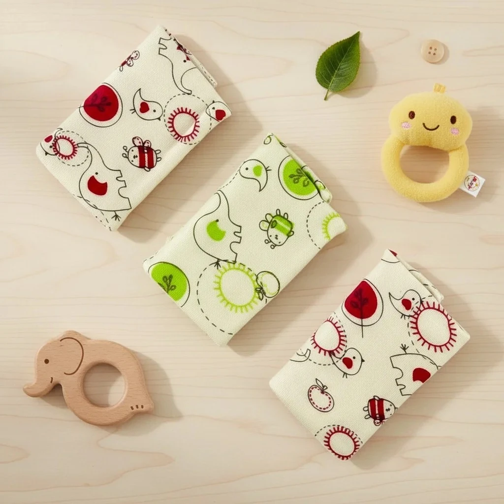 Renkli 3’lü Bebek Mendil Seti