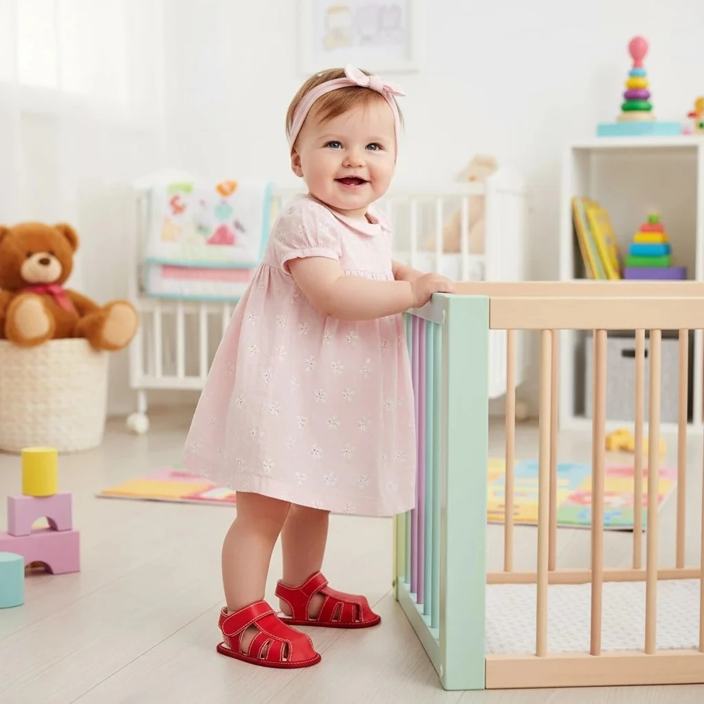 Sandalet Model İlk Adım Kız Bebek Ayakkabı - Kırmızı