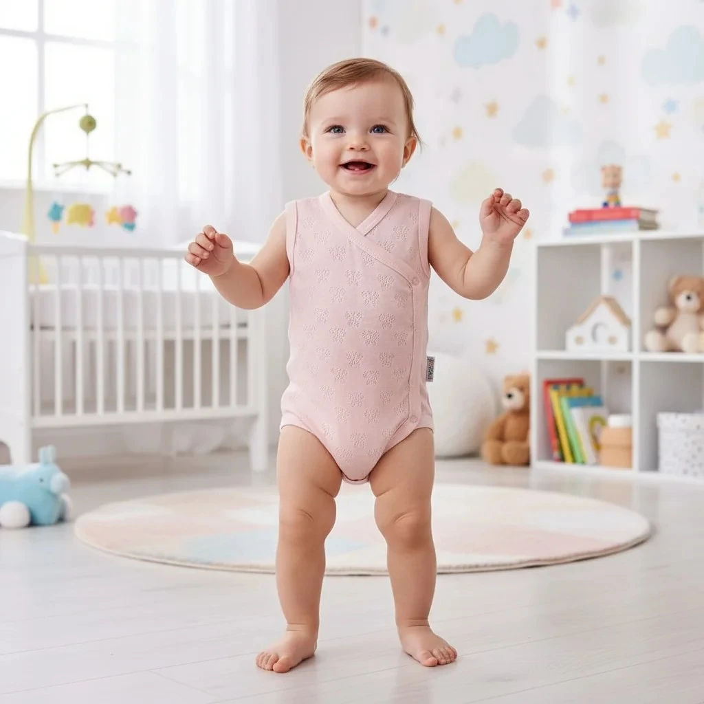 Kelebek İşlemeli Bebek Zıbın