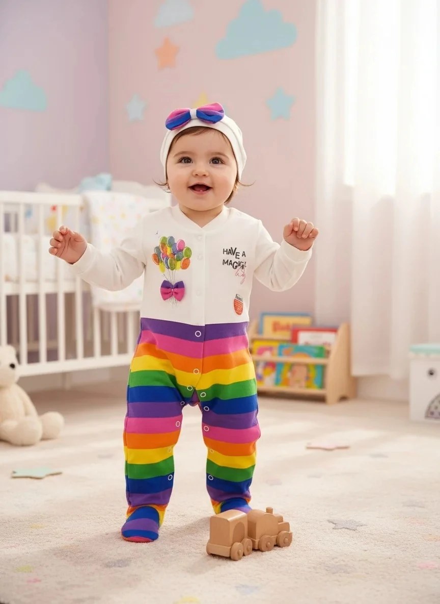 Balonlu Kız Bebek Tulum