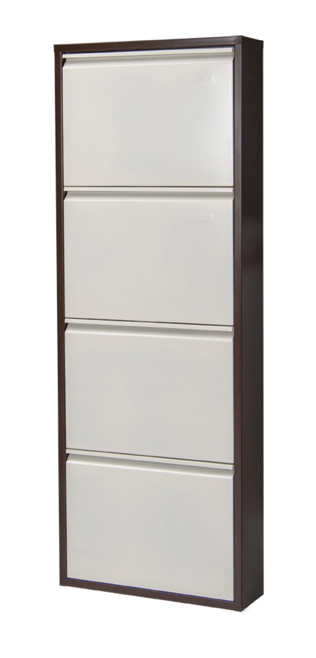 Milla Metal | 4 Kapaklı Metal Ayakkabılık Kahve - Krem