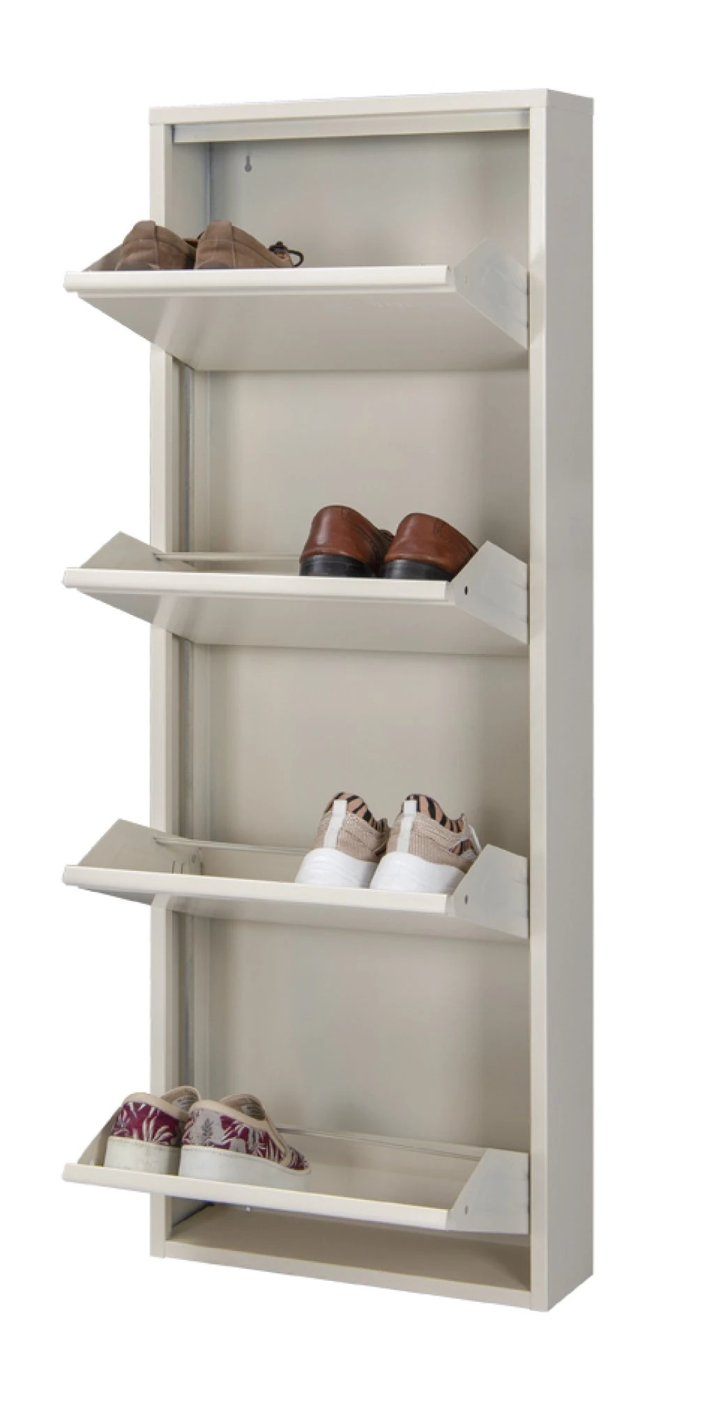 Milla Metal | 4 Kapaklı Metal Ayakkabılık Gri