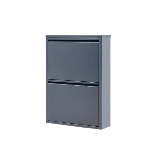 Milla Metal | 2 Kapaklı Metal Ayakkabılık - Antrasit