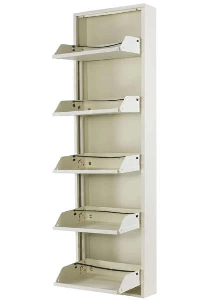 Milla Metal | 5 Kapaklı Metal Ayakkabılık - Krem