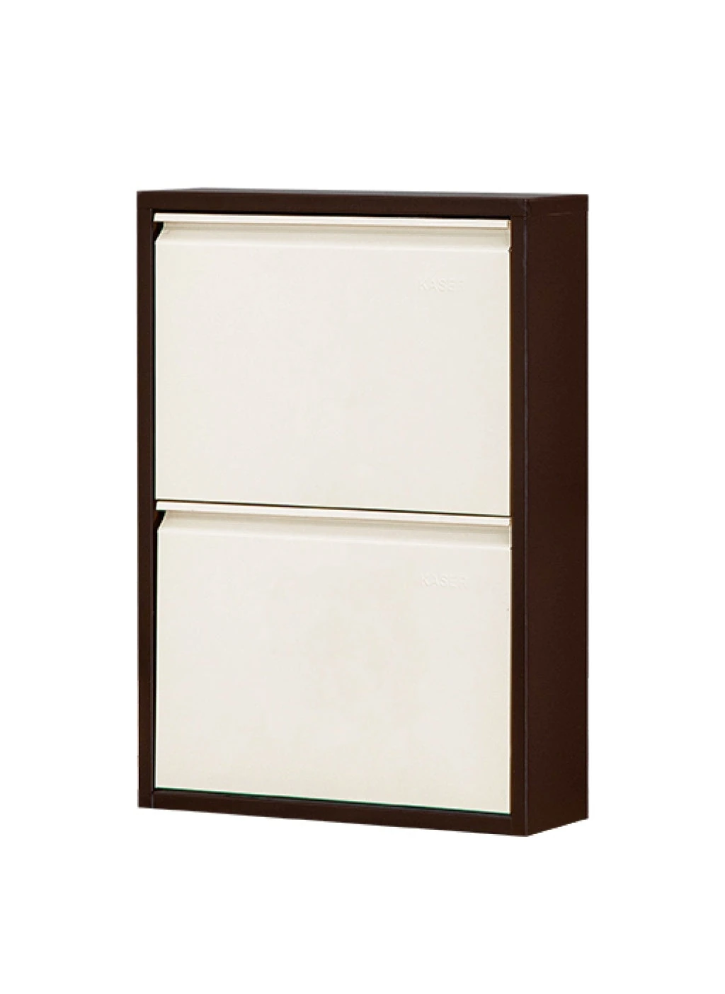 Milla Metal | 2 Kapaklı Metal Ayakkabılık Kahve - Krem