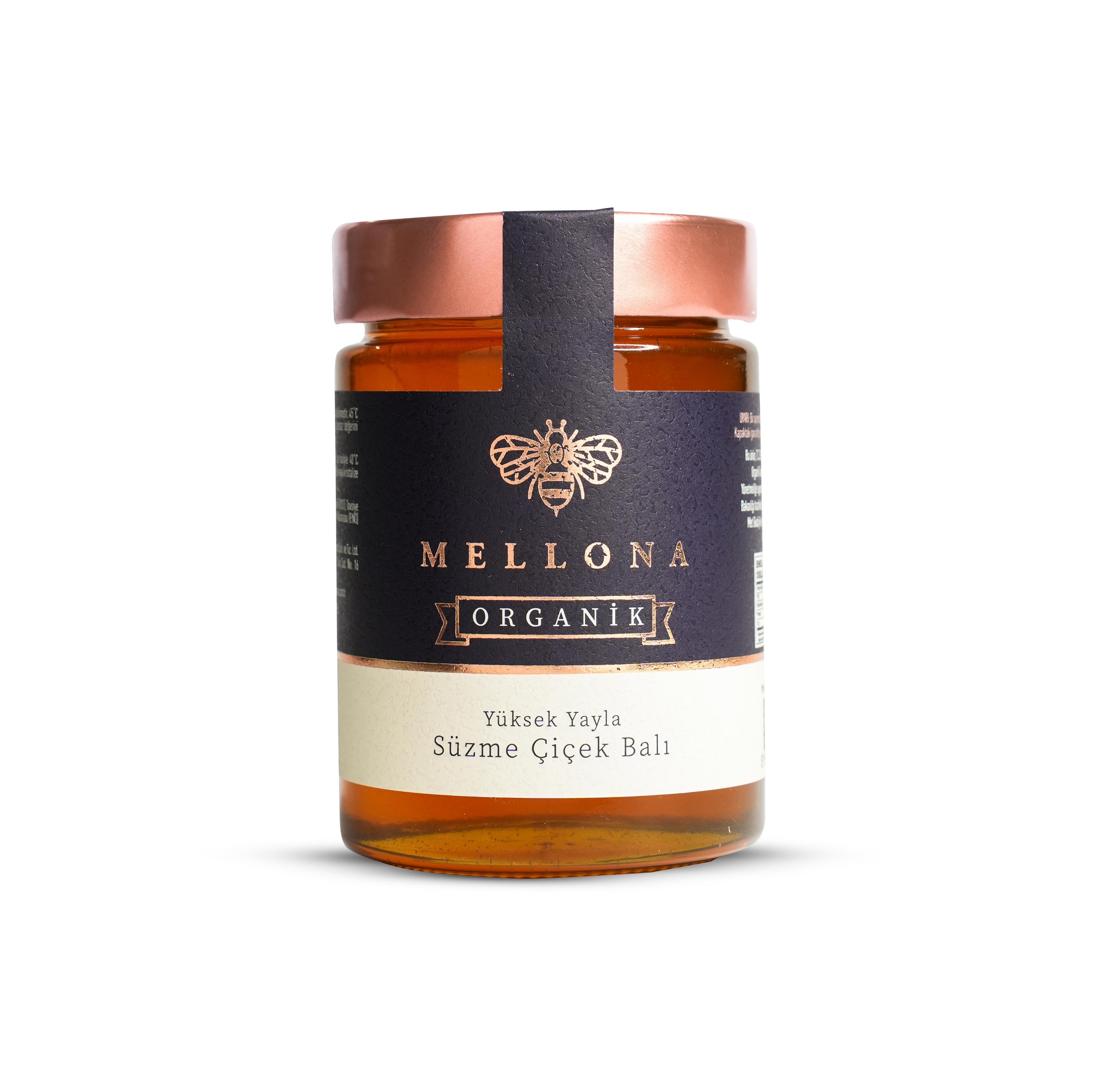 Mellona Organik Yüksek Yayla Süzme Çiçek Balı 450 gr
