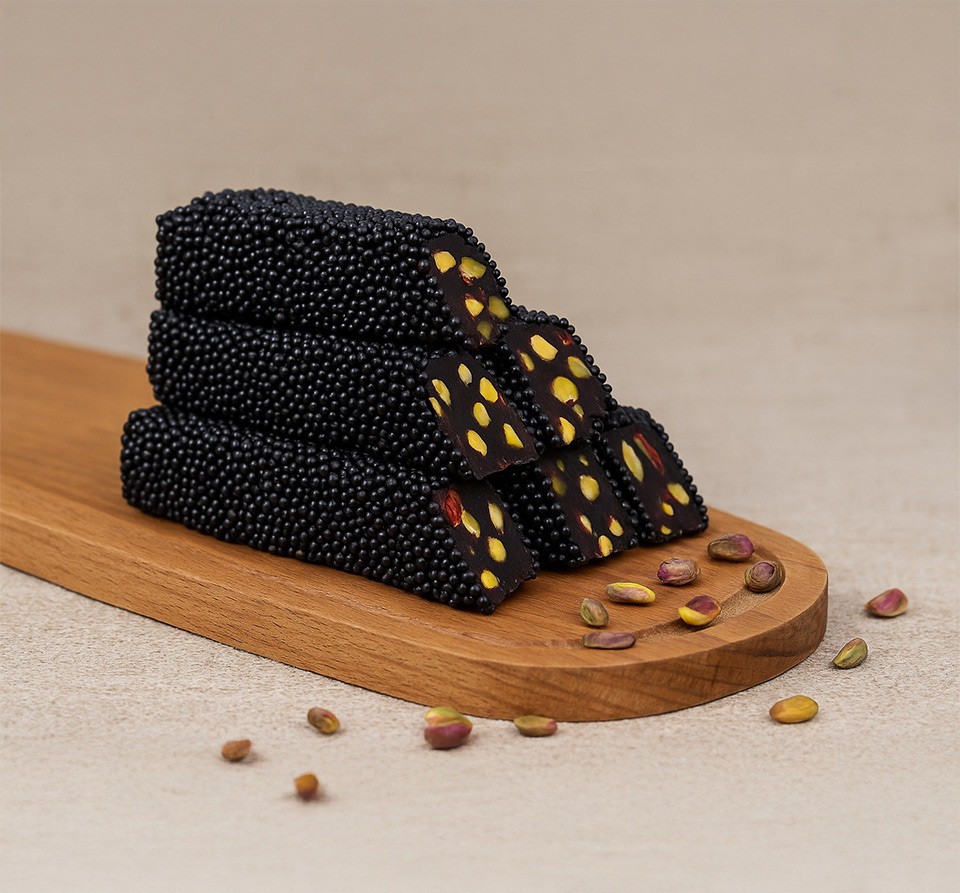 Bitter Pirinç Patlak Kaplı Nar Aromalı Antep Fıstıklı Lokum