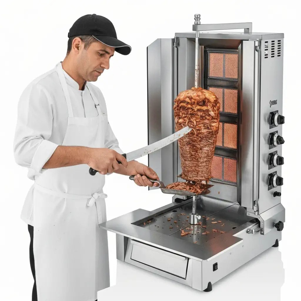 Bem 3 Radyanlı Alttan Motorlu Doğalgazlı & Tüplü Döner Makinası Ocağı - DO03A