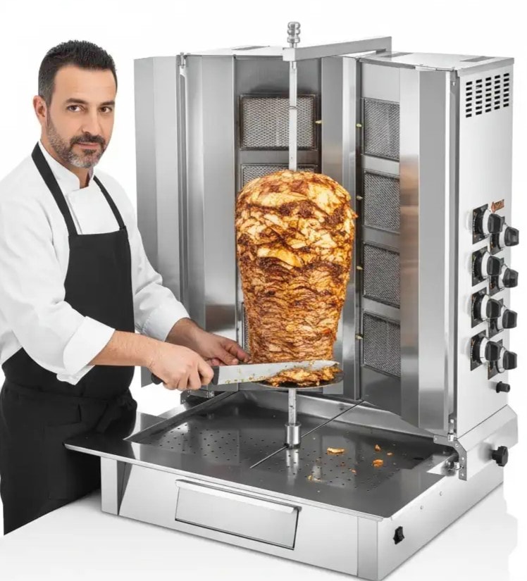 Bem 8 Radyanlı Alttan Motorlu Doğalgazlı & Tüplü Döner Makinesi Ocağı - DO08A