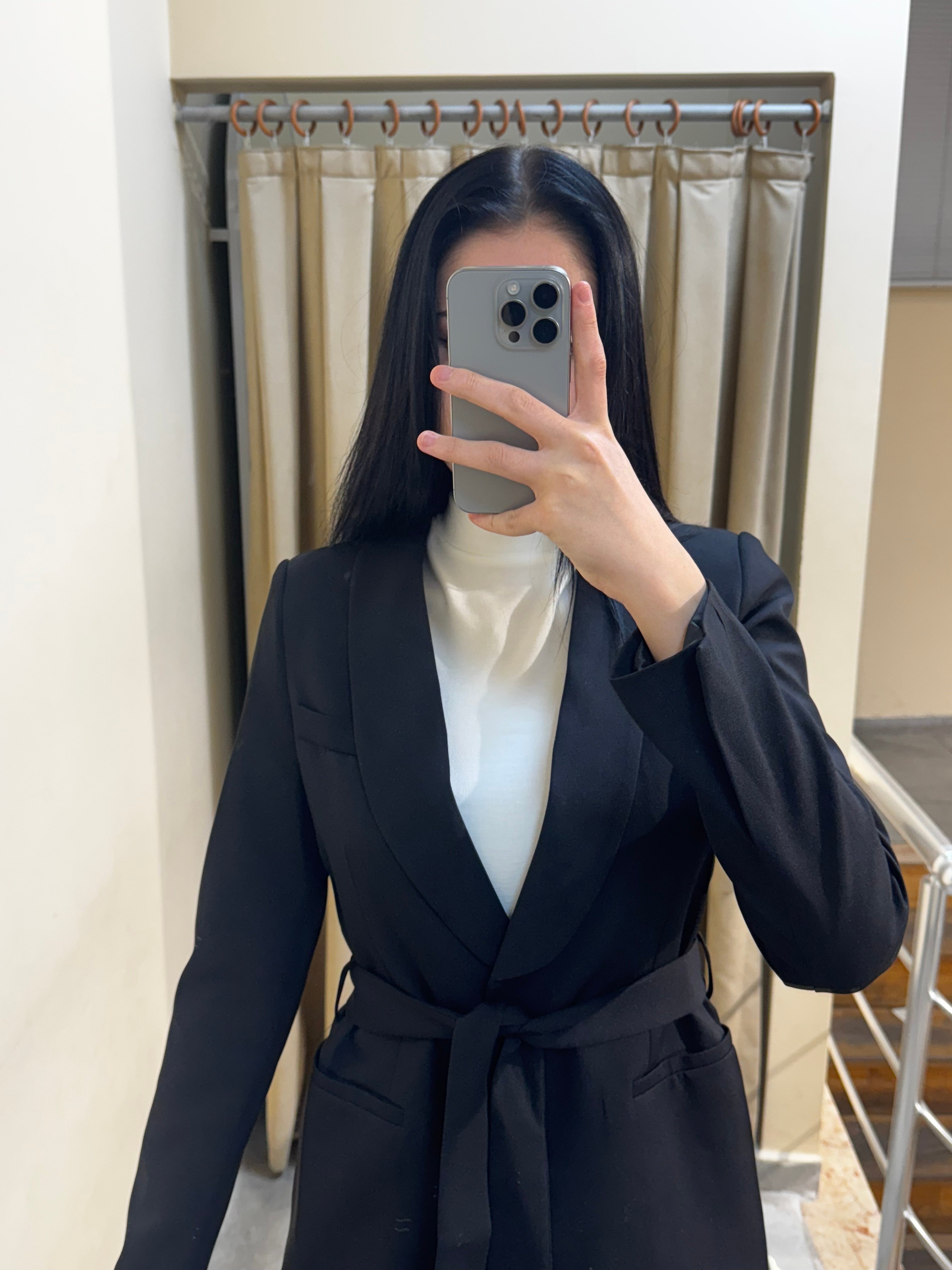 BAĞLAMALI BLAZER CEKET BOL PAÇA PANTOLON TAKIM SİYAH