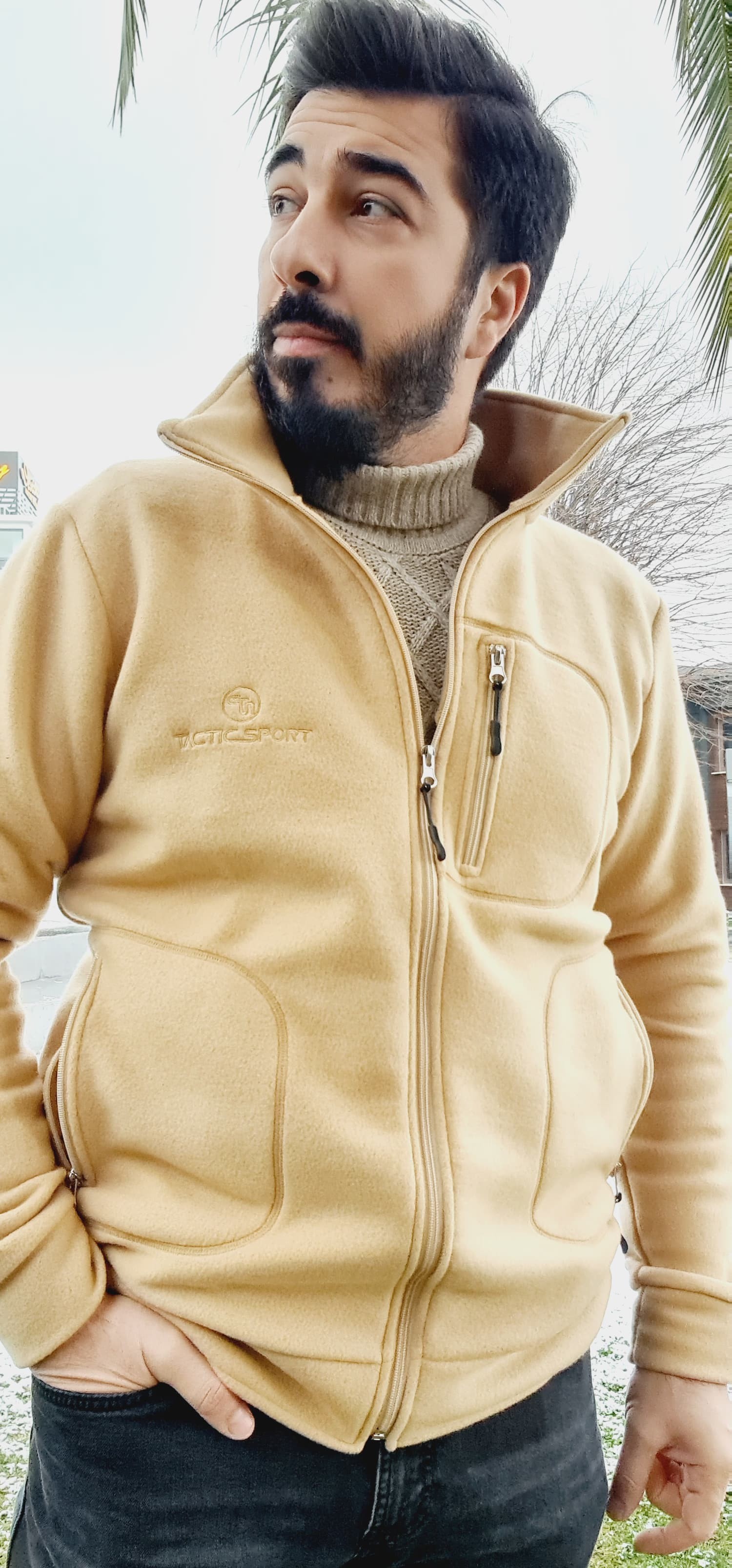 Bej Polar Ceket