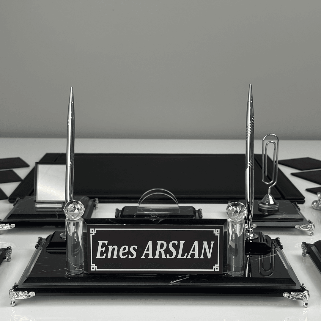 Zebra Black | 15 Parça Lüks Kristal Ofis Takımı