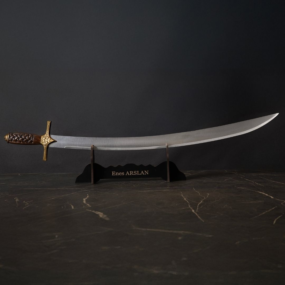 Fatih Sultan Mehmet Kılıcı | 90 cm Paslanmaz Çelik | Standlı