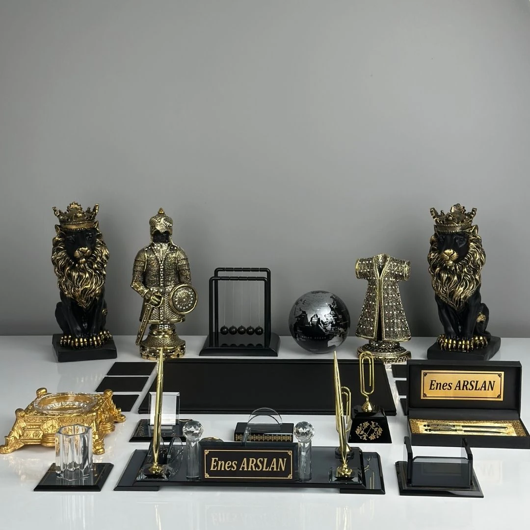 Özel Kristal | 22 Parça Premium Kristal Masa Takımı (Büyük Boy) – Altın