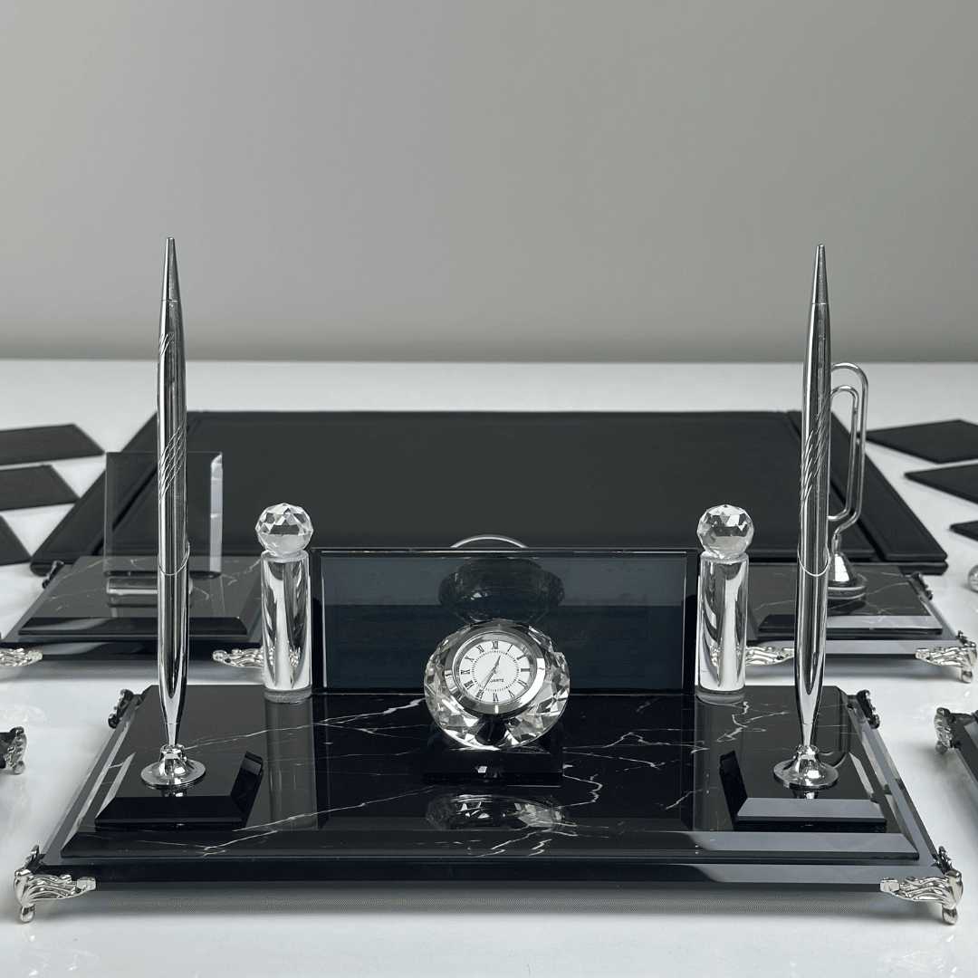 Zebra Black | 15 Parça Lüks Kristal Ofis Takımı