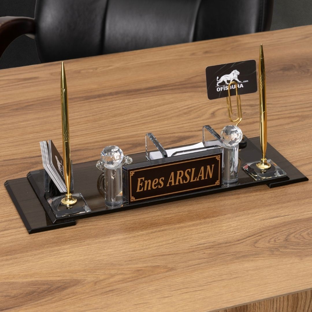 Taba Altın Deri 14 Parça Premium Masa Takımı