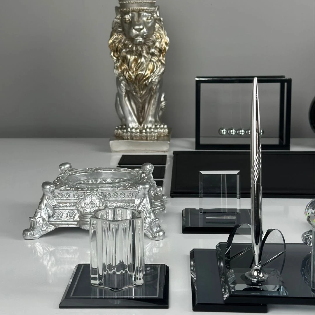 Özel Kristal | 20 Parça Kristal Masa Takımı (Büyük Boy) Gümüş