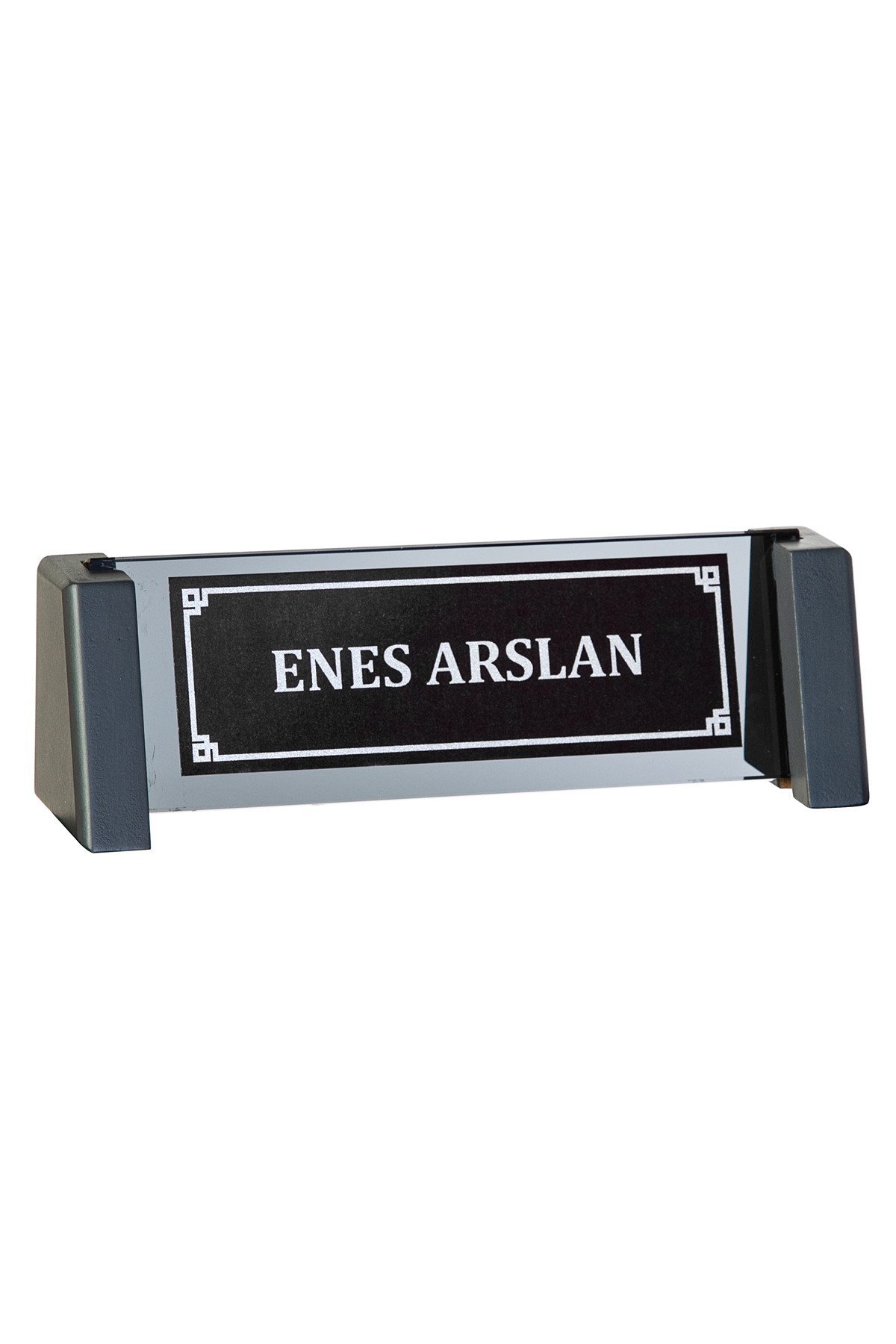 Kristal Cam Masa İsimliği - Antrasit