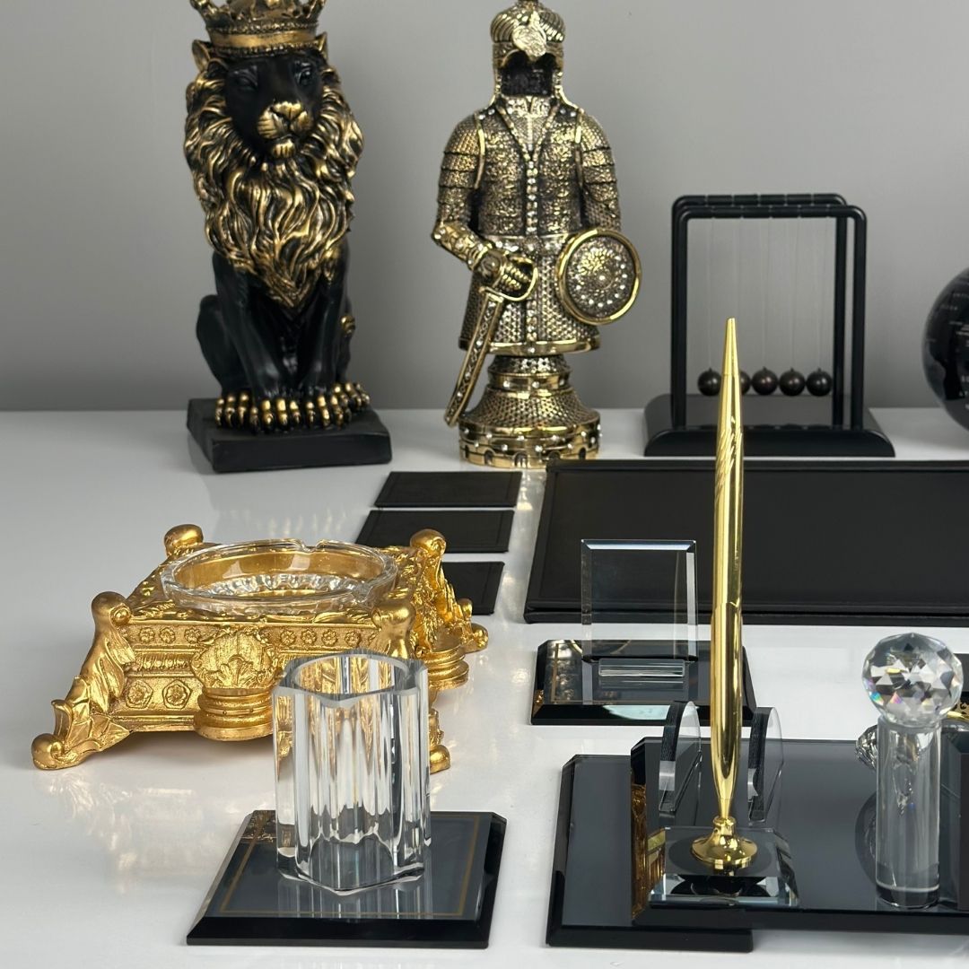 Özel Kristal | 22 Parça Premium Kristal Masa Takımı (Büyük Boy) – Altın