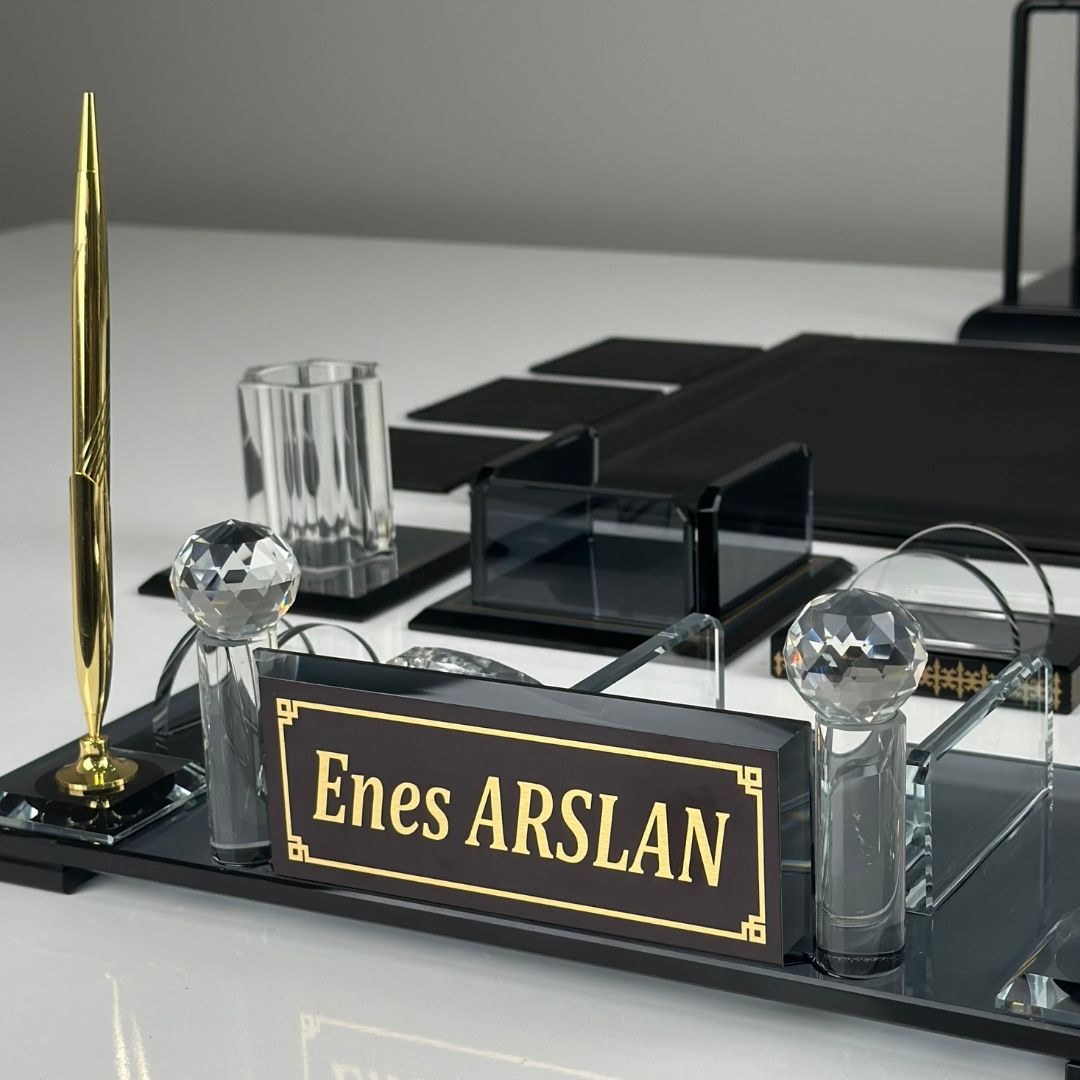 Özel Kristal | 15 Parça Kristal Masa Takımı (Büyük Boy) Altın