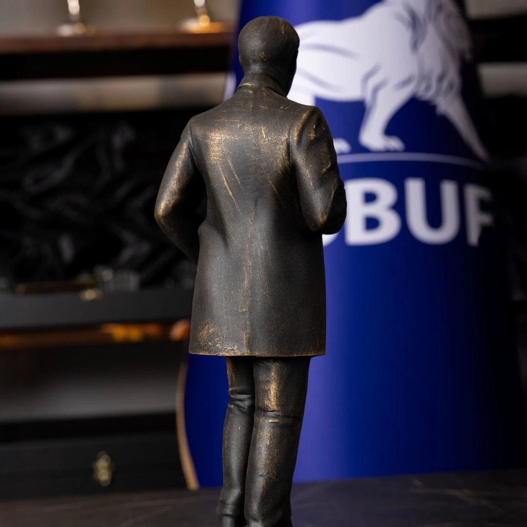 Atatürk Biblosu | 30 cm Siyah Eskitme Polyester