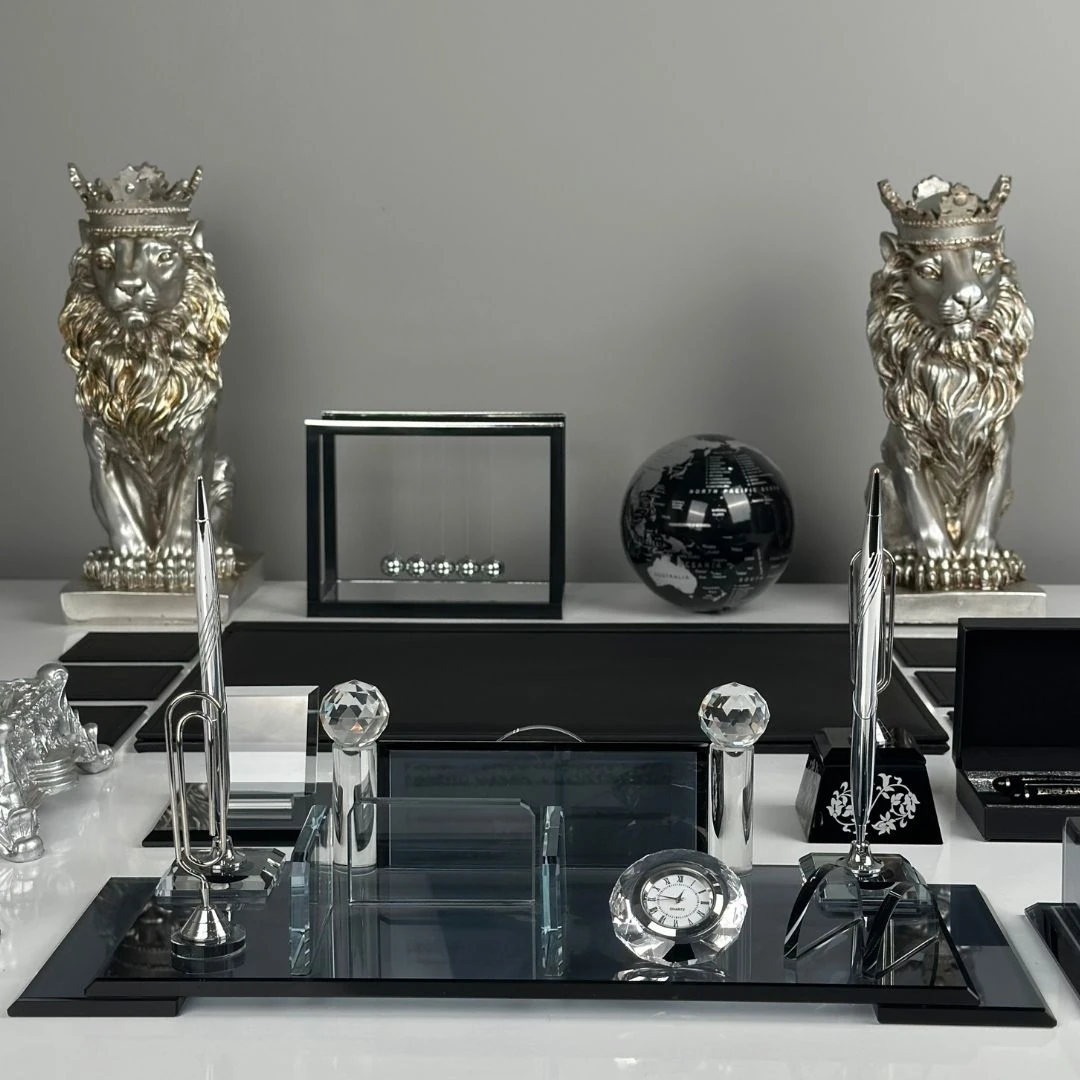 Özel Kristal | 20 Parça Kristal Masa Takımı (Büyük Boy) Gümüş