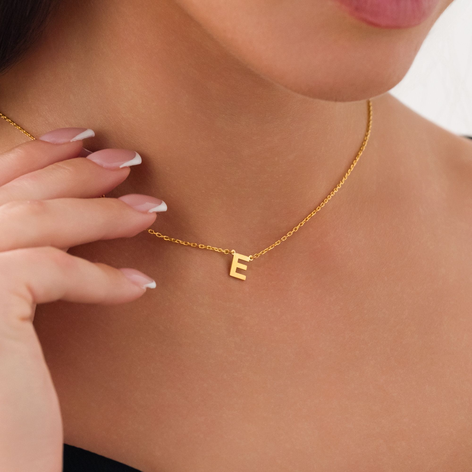 925 Gümüş | Harf Kolye Minimalist Tasarım Kişiye Özel Kolye | 14K Gold 