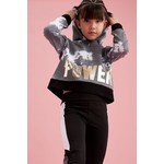 DeFacto Kız Çocuk Power Baskılı Kapüşonlu Crop  Sweatshirt T0515A621SP