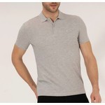 Pierre Cardin Açık Gri Melanj Slim Fit Polo Yaka Basic Tişört