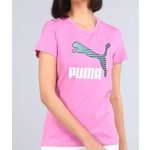 Puma Baskılı Kadın Yuvarlak Yaka Pembe Tişört 534705-15