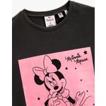 Koton Minnie Mouse Oversize Tişört Baskılı Lisanslı Kısa Kollu Bisiklet Yaka