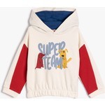 Koton Kapüşonlu Sweatshirt Renk Kontrastlı Köpek Baskılı Pamuklu