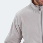 Slazenger Gri Sansa Regular Fit Dik Yaka Fermuarlı Uzun Kollu Erkek Sweatshirt Polar